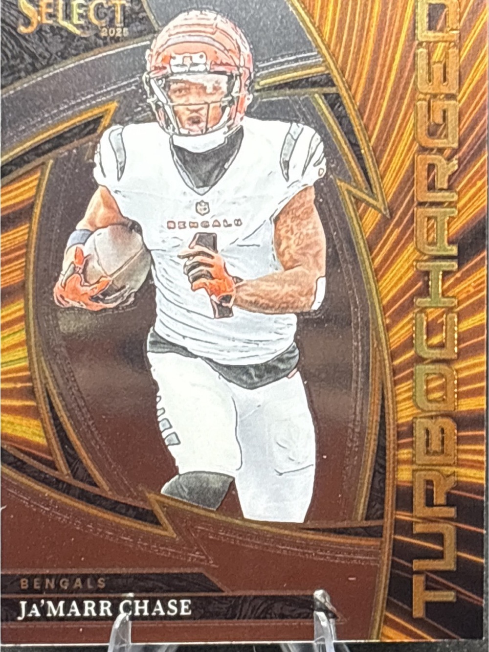 Panini Select Ja'Marr Chase Football Trading Card - Turbocharged